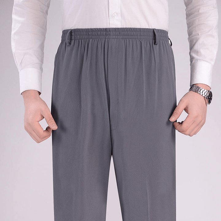 Middle-Aged and Elderly Casual Trousers High Waist