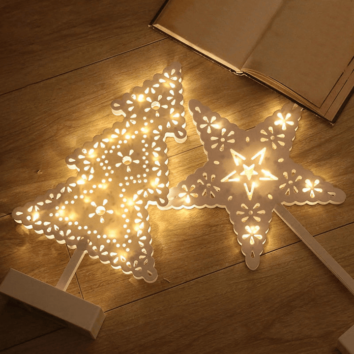 Christmas LED Wooden Table Mini Night Light Desk Lamp Wedding Bedroom Christmas Decor Gifts