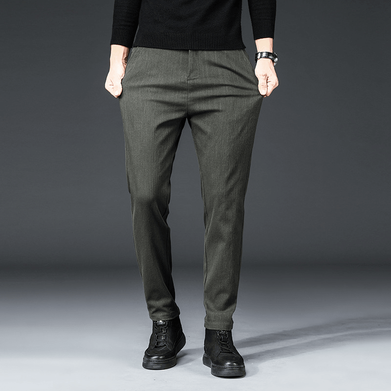 Men'S Slim Straight Autumn and Winter Men'S Casual Pants