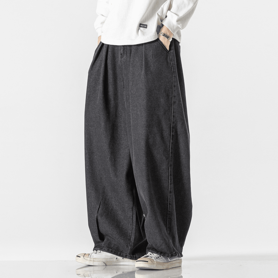 Denim Casual Workwear Wide-Leg Straight-Leg Pants