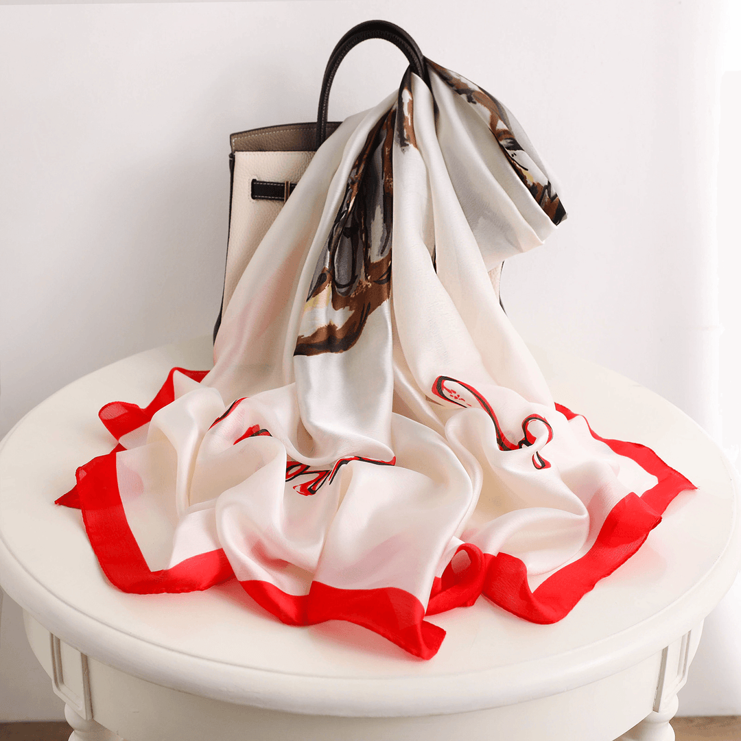 Silk Scarf Women Spring and Summer Shawl Fashion Scarf All-Match Beach Towel