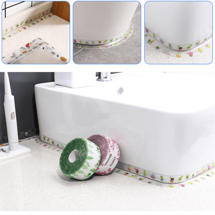 3.2M Waterproof Sealing Strip Self-Adhesive Tape Mildew Proof Tape for Kitchen Bathroom Toilet Wall Corner - MRSLM