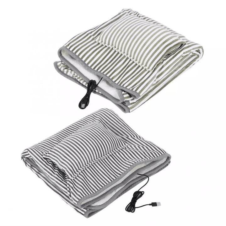 Electric USB Heated Shawl Blanket Plush Throw Blanket Lap Mat Body Warmer Heater Pad for Winter