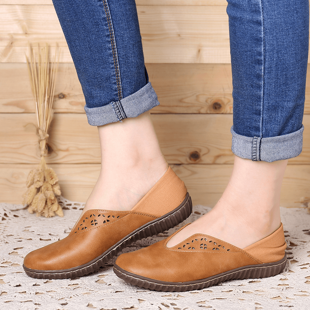 Women Stitcing Slip Resistant Casual Slip on Flats