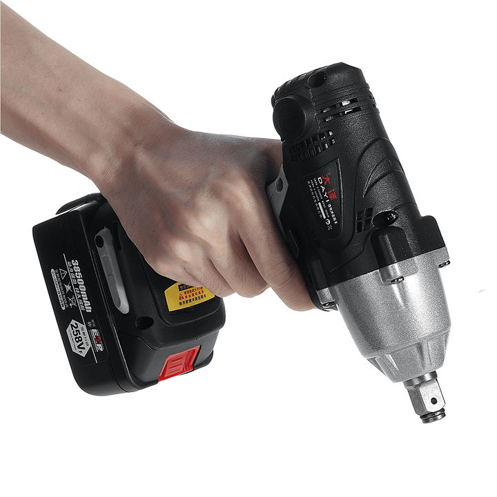 258VF Cordless Brushless Electric Impact Wrench Rechargeable Wrench Screwdriver Power Tool W/ 1/2Pcs Battery