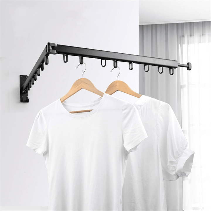 Folding Clothes Hanger Wall Mounted Telescopic Drying Rack Balcony Room Outdoor