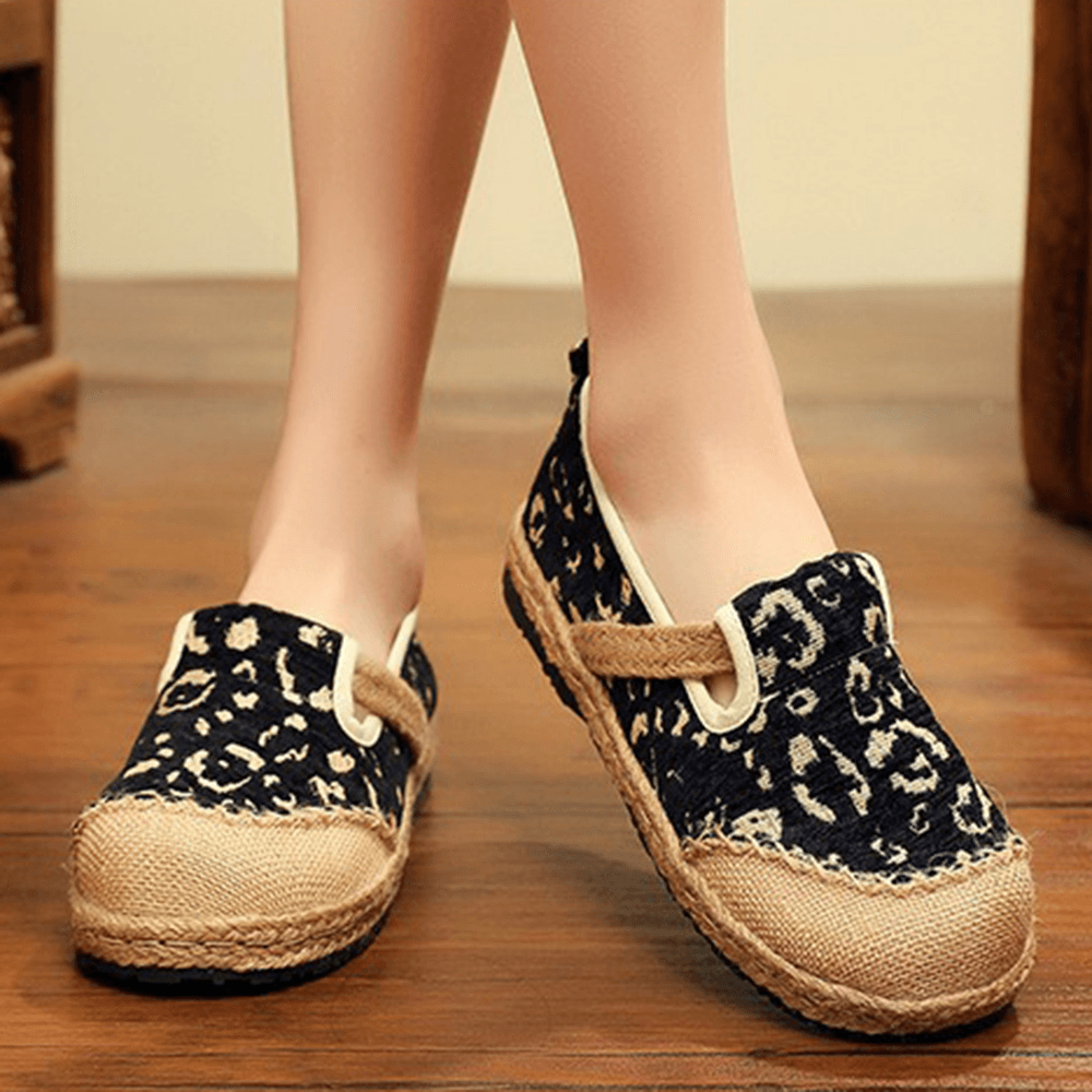 Women Linen Handmade Espadrille Comfy Wearable Casual Loafers