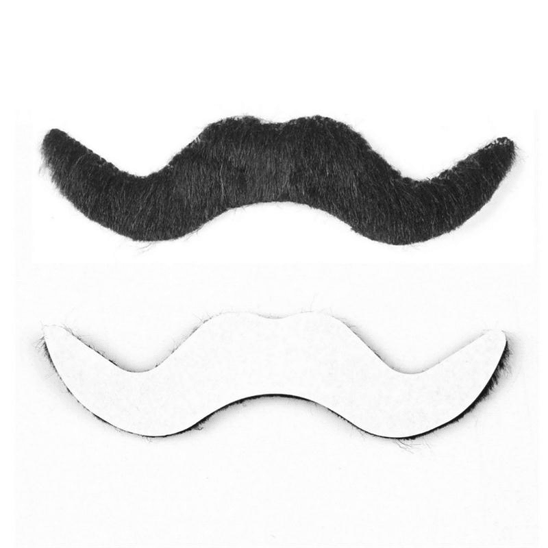 12Pcs Halloween Fake Self-Adhesive Stick-On Mustache Disguise Novelty Toys Set for Halloween Masquerade Party