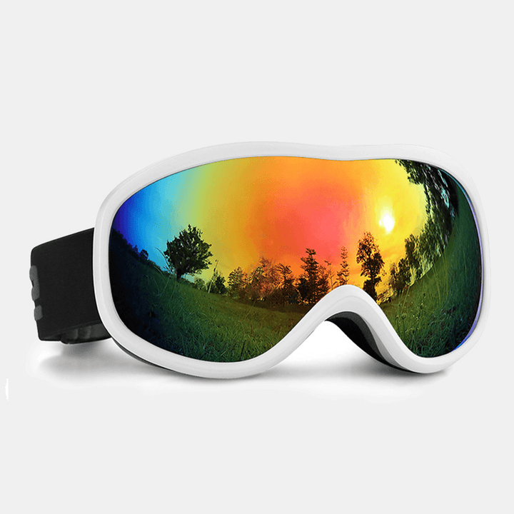 Unisex Double-Layer Ski Goggles Large Field of View Spherical Professional Dual-Lens Anti-Fog Windproof Goggles - MRSLM