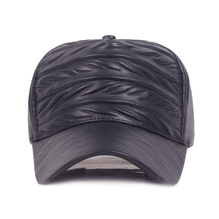 Men Woman Outdoor Sports PU Leather Baseball Cap