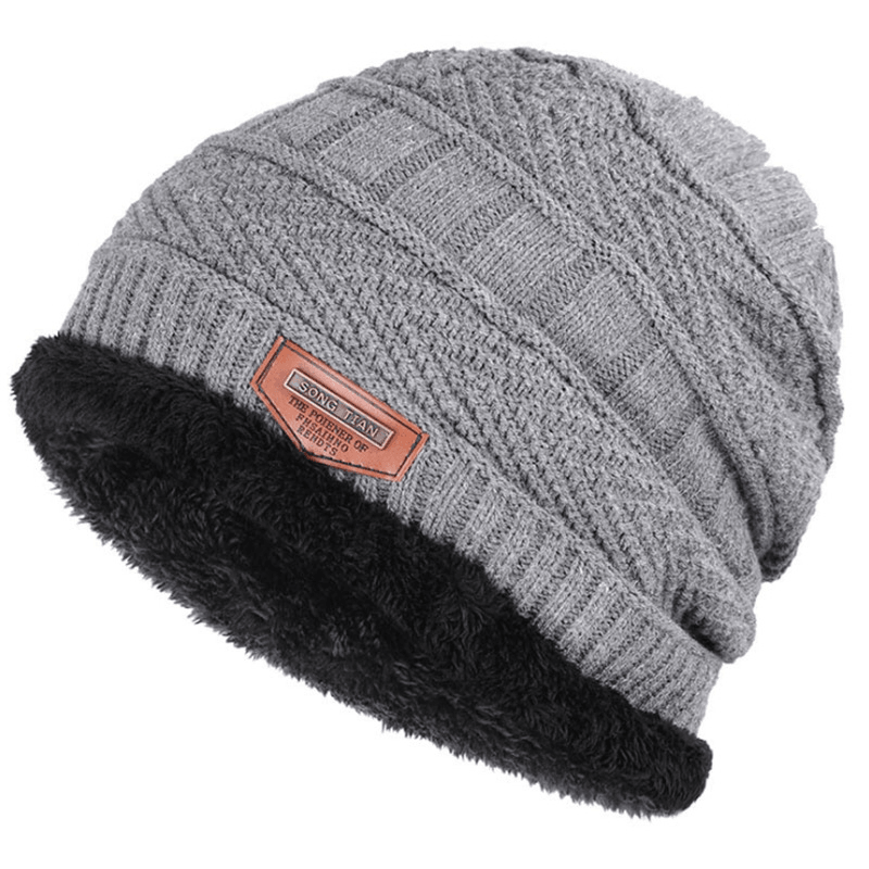 Men'S plus Fleece Knitted Hat Ladies