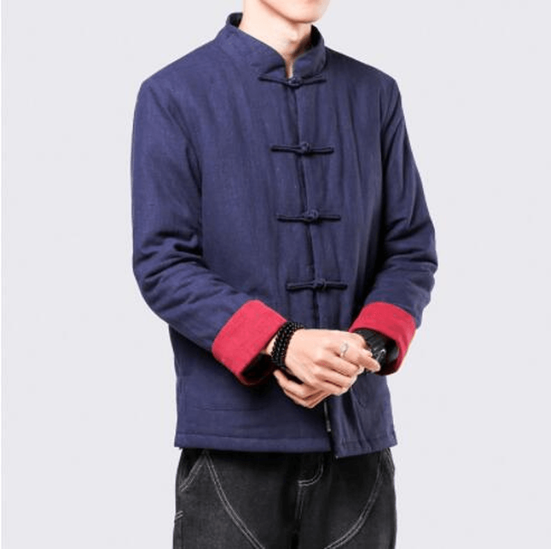 Fashionable and Simple Men'S Disc Button Padded Jacket