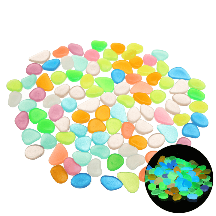 100Pcs Luminous Stones Pebble Gardening Aquarium Landscaping Pebble Villa Decorations