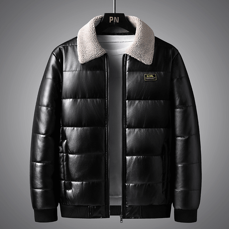 Lapel Collar Trendy Men'S Winter Jacket Thickened