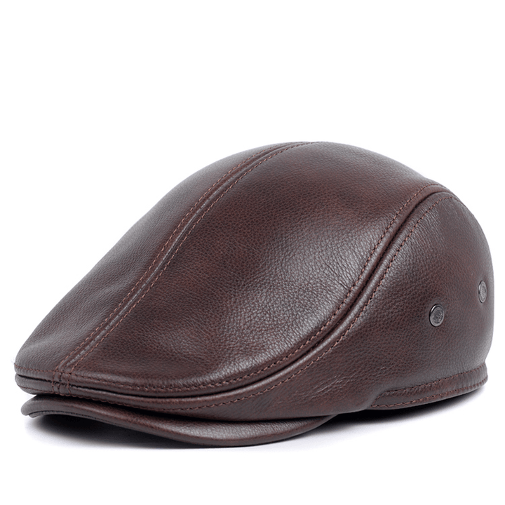 Middle-Aged and Elderly Casual Leather Hats