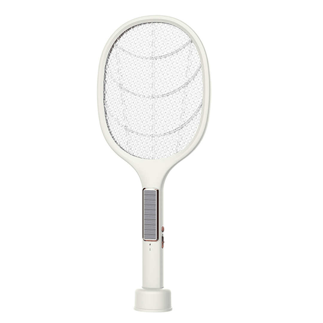 3000V 5W Electric Fly Swatter Usb/Solar Rechargeable Intelabe Bug Zapper with 3-Layer Safety Mesh - MRSLM