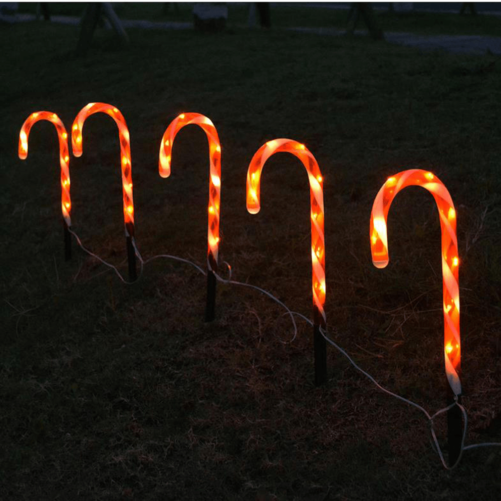 2020 Christmas Light Pathway Candy Cane Walkway Light USB Powered Light for Street Lamp Outdoor Garden Yard Christmas'S Decor