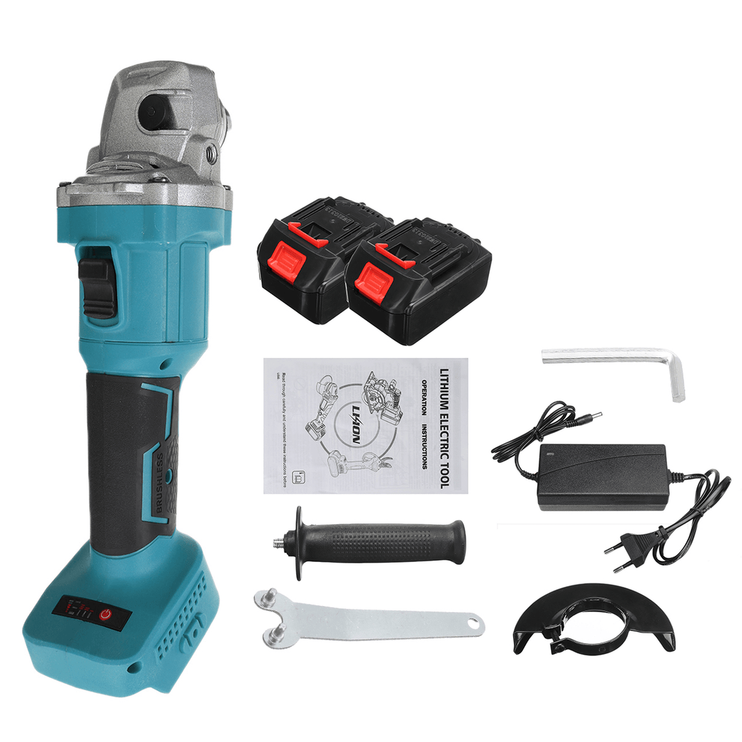 100Mm Brushless Cordless Angle Grinder 3 Gears Polishing Grinding Cutting Tool with Battery Also for for Makita 18V Battery