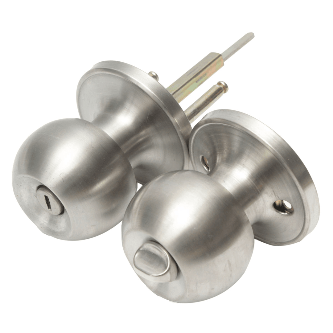 Stainless Steel Bathroom round Ball Door Knob Set Handle Privacy Lock No Key