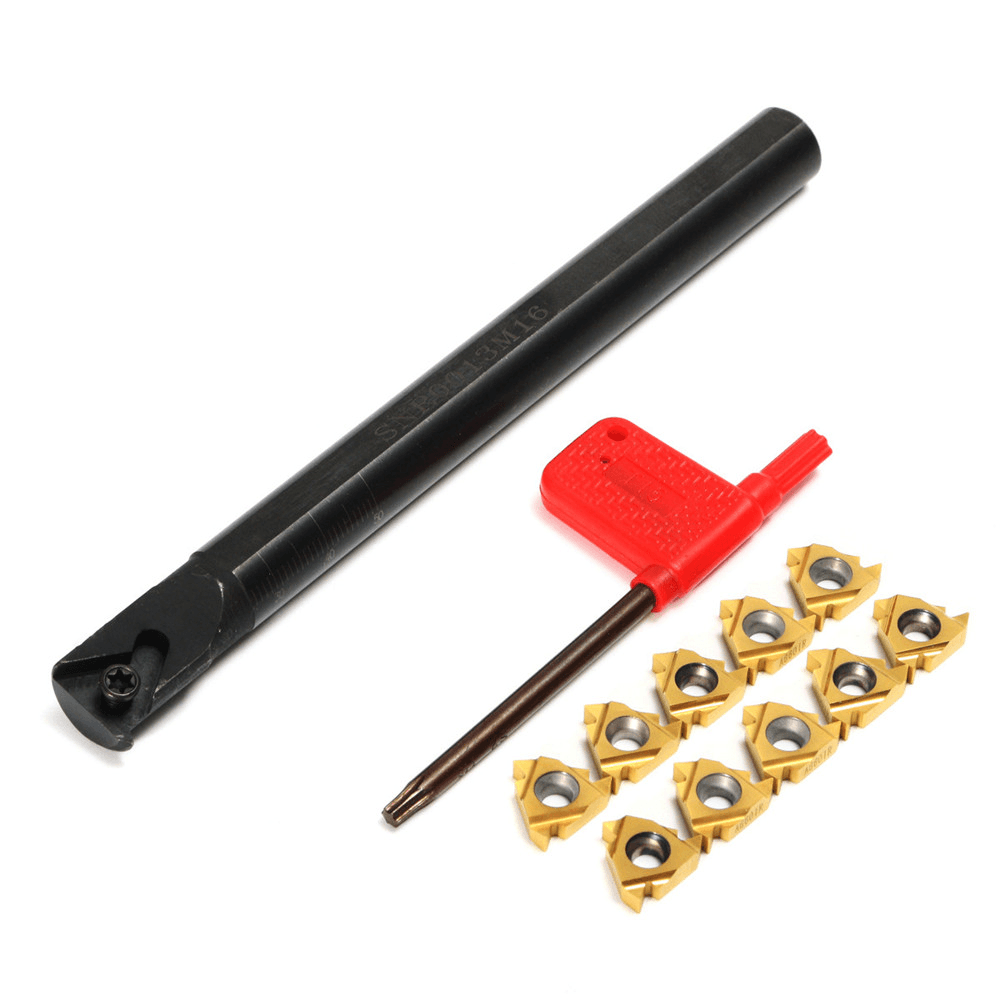 SNR0013M16 Lathe Turning Tool Holder with 10Pcs 16IR AG60 Inserts