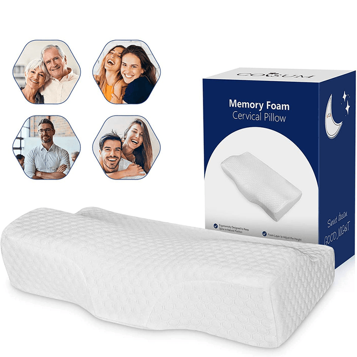 Memory Foam Orthopedic Pillow for Neck and Shoulder Pain Butterfly Shaped Pillow with Extra Foam Layer