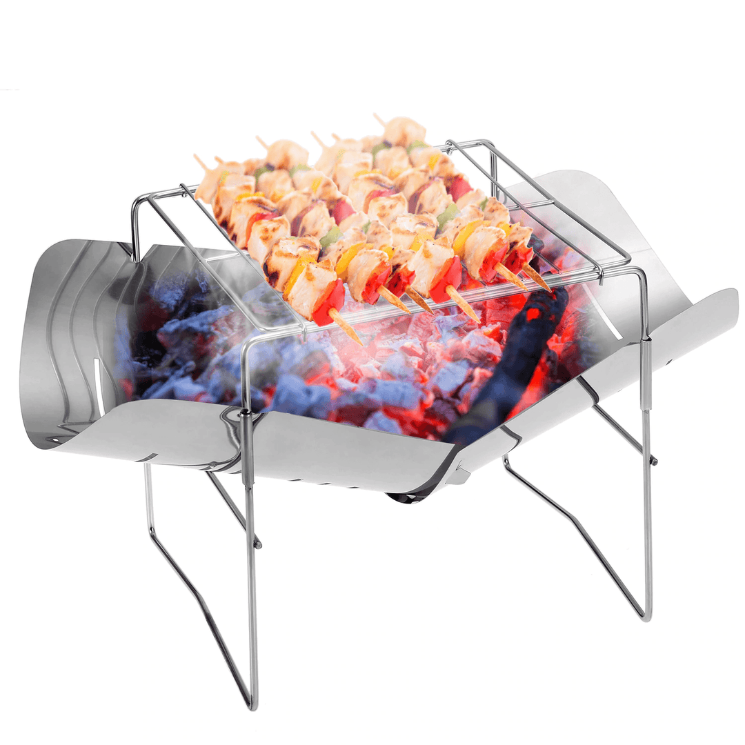 Ultra-Light Stainless Steel Folding Fire Pit High Temperature Resistance Camping Barbecue Wood Stove