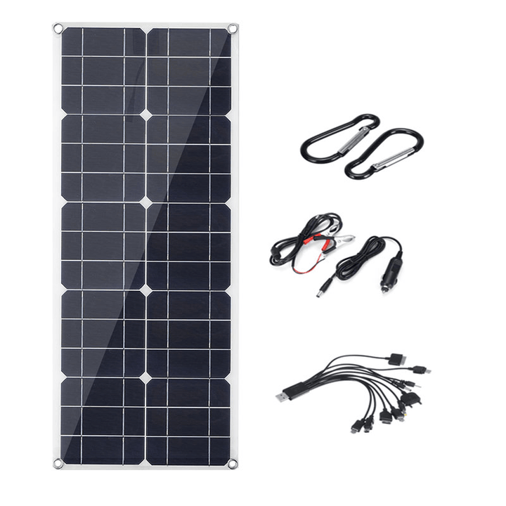 40W Flexible Solar Panel USB Monocrystalline Connecter Battery Charger for Camping Hiking Climbing Cycling