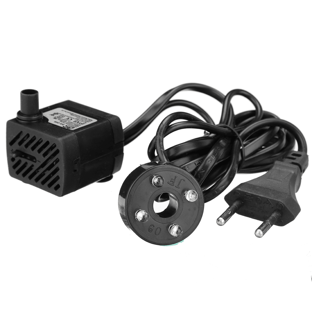 3/4/10/16W Illuminated Small Water Pump Fish Tank Submersible Pump with Colorful Lamp for Aquarium Fountain Garden Pond