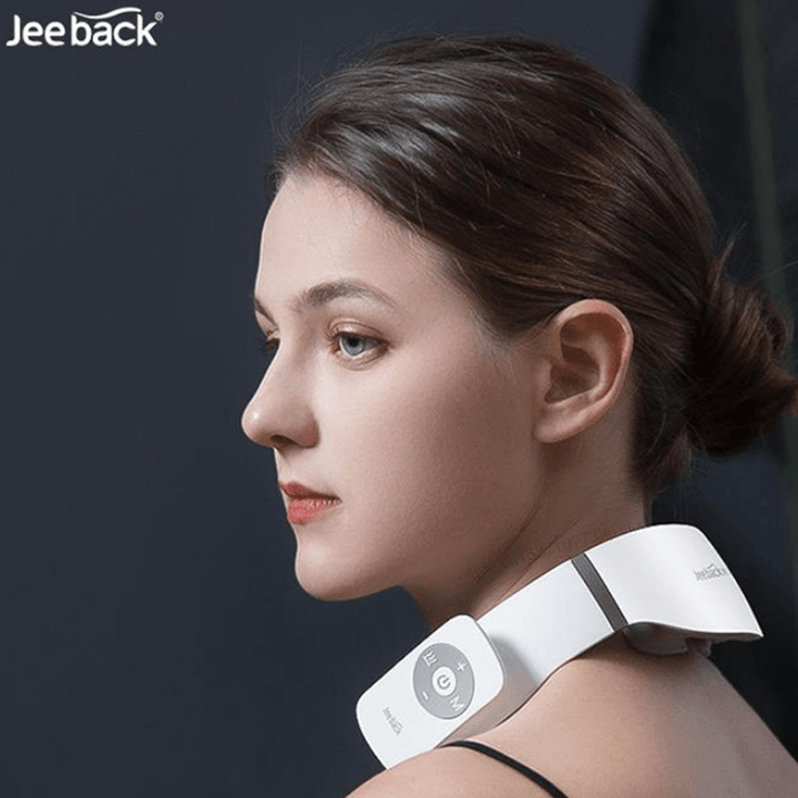 Jeeback G3 Electric Wireless Neck Massager TENS Pulse Relieve Neck Pain from 4 Head Vibrator Heating Cervical Massage Health Care