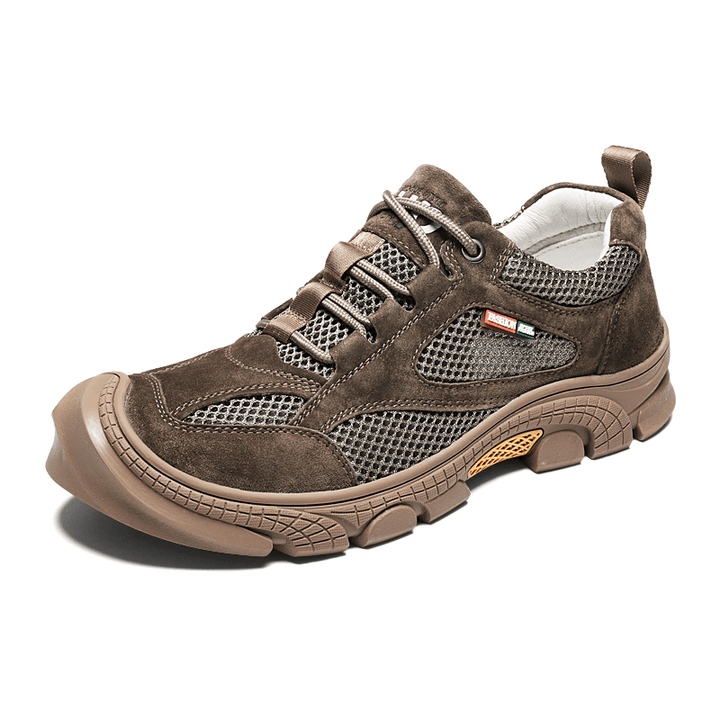 Men Outdoor Mesh Suede Comfy Breathable Casual Hiking Shoes