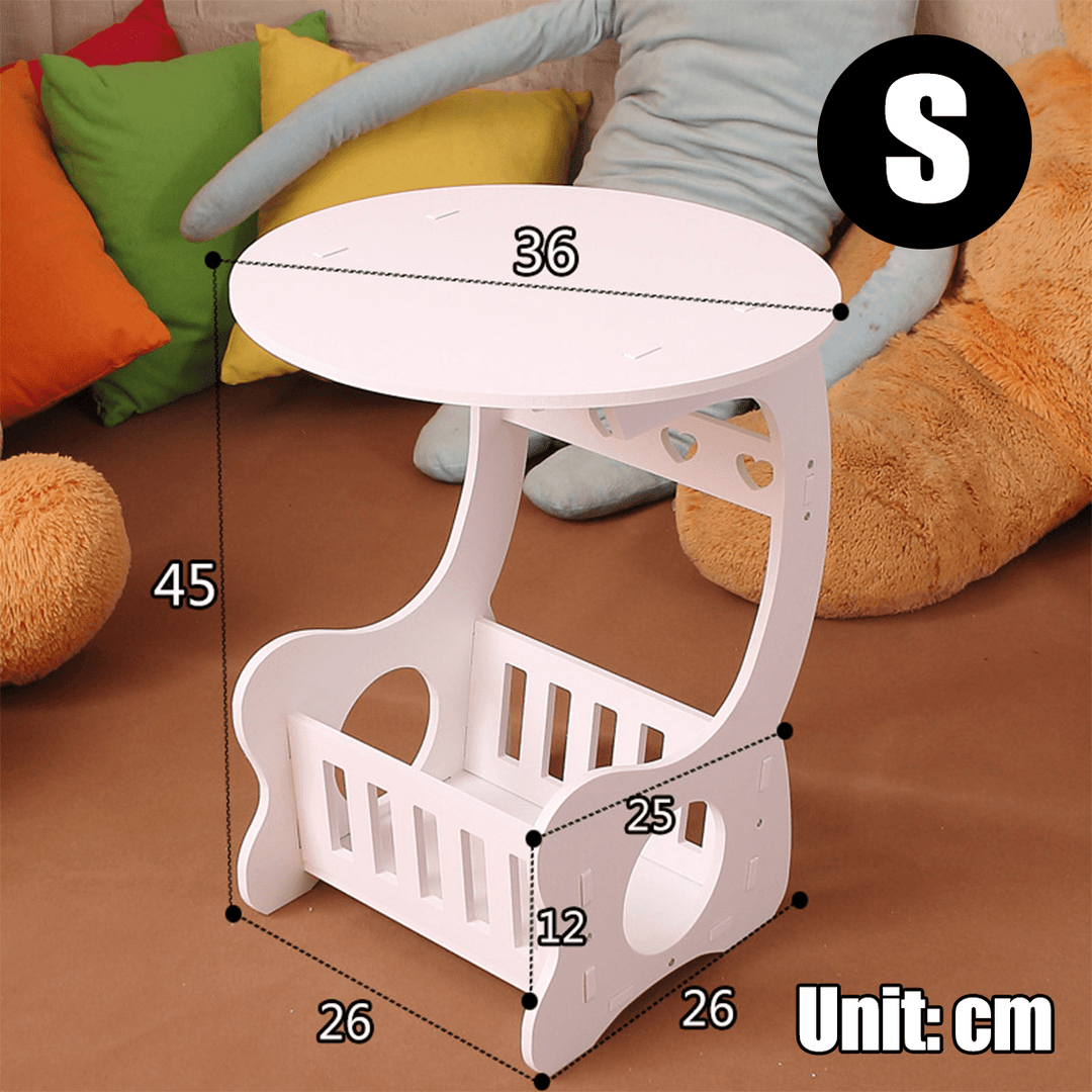 Modern Coffee Table European Creative Mini Magazine Books Storage Shelf Bracket Bookshelf round Tea Table - MRSLM