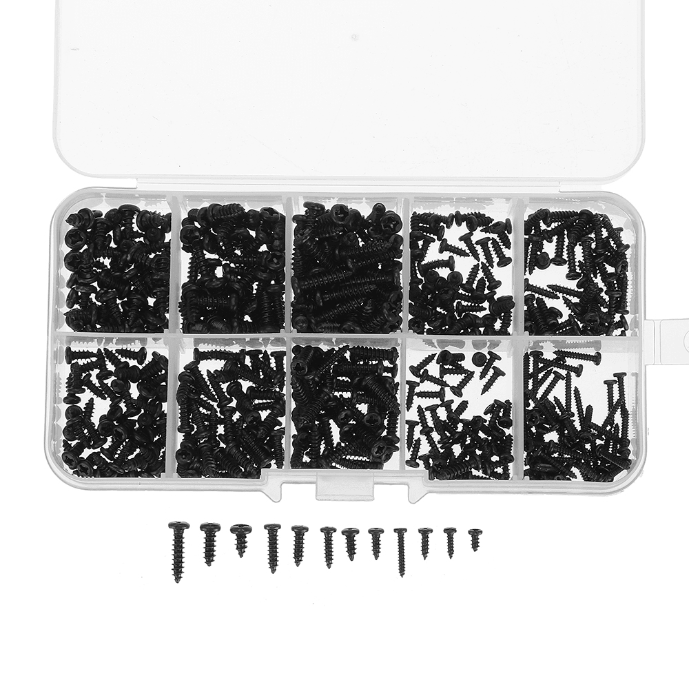 Suleve‚Ñ¢ MXCP4 500Pcs P Hilips Button Head Screw Carbon Steel Mini Electronic Notebook Laptop Repair Screw Self-Tapping Bolt Assortment Kit