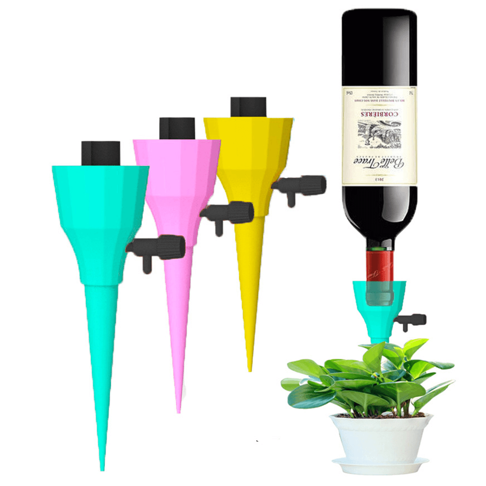 12Pcs Constant Pressure Automatic Flow Dripper Adjustable Self Watering Spikes Irrigation Equipment for Plastic Bottle Indoor Outdoor Bonsai Watering Device