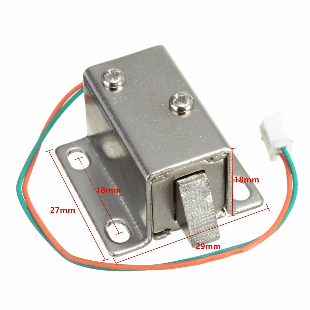 12V DC 0.43A Cabinet Drawer Electric Door Lock Assembly Solenoid Lock 27X29X18Mm