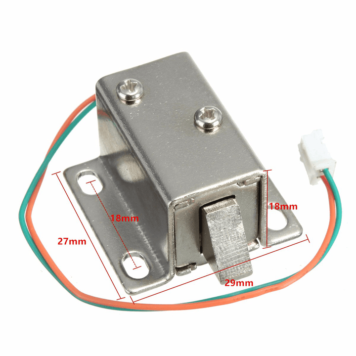 12V DC 0.43A Cabinet Drawer Electric Door Lock Assembly Solenoid Lock 27X29X18Mm