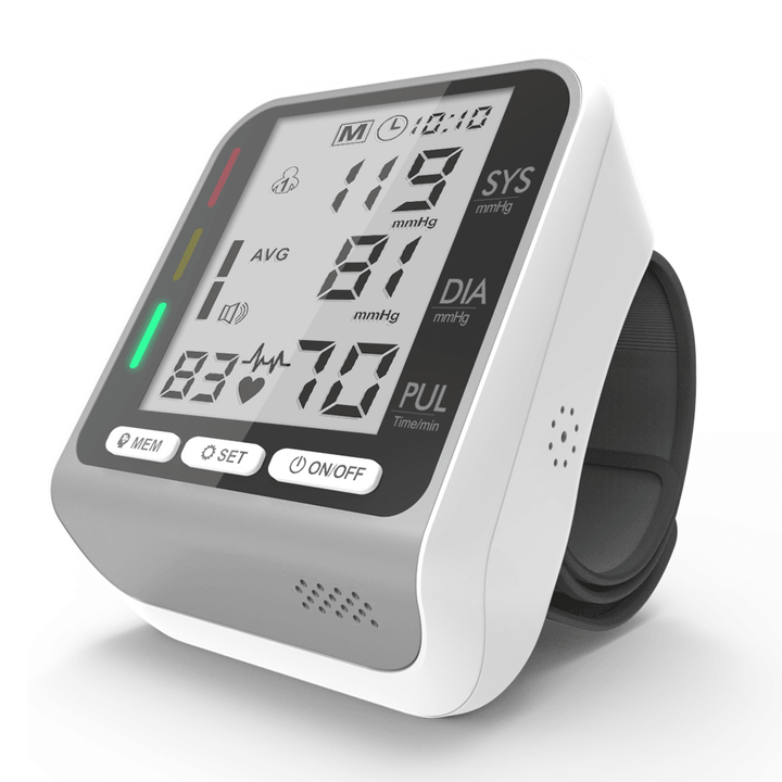 Boxym JZ-253A Wrist Blood Pressure Monitor Pulse Heart Beat Rate Monitoring Device Equipment Tonometer BP Mini Sphygmomanometer