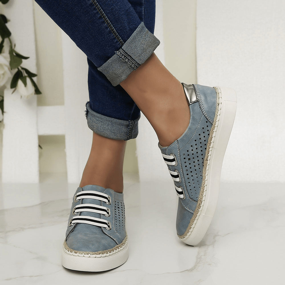 Women Casual Hand Weave Hollow Out Breathable Loafers