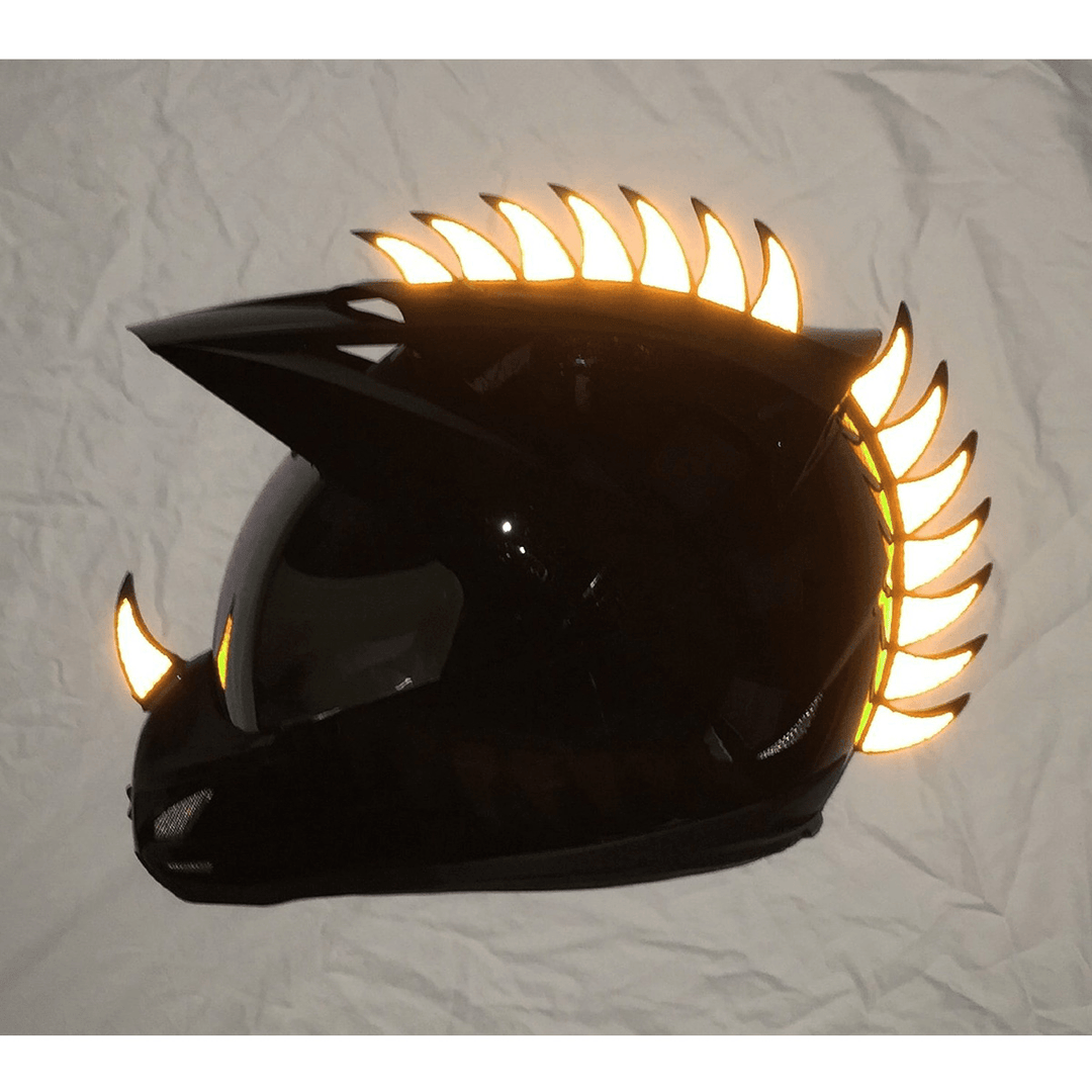 22 Blades Mohawk Warhawk Spikes Saw Reflective Sticker Decals for Rubber Helmet Motorcycle Bike