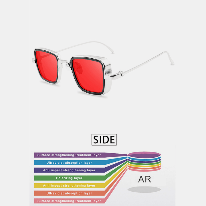 Men Retro Thick Edge Metal Frame Trend Sunglasses Driving Outdoor Sunglasses