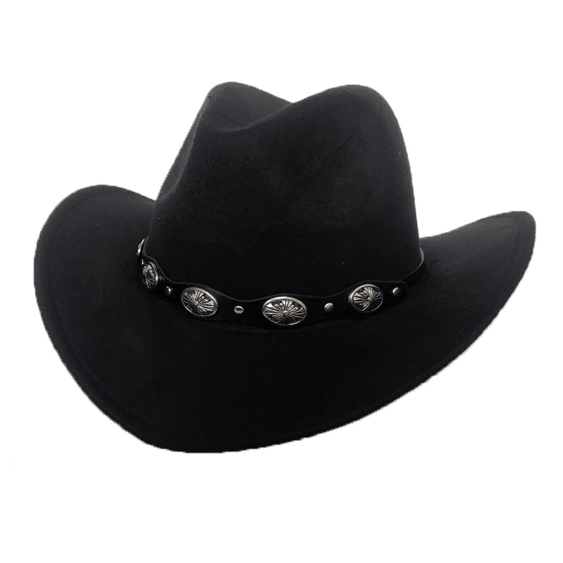 Punk Style Cowboy Hats and Felt for Men and Women