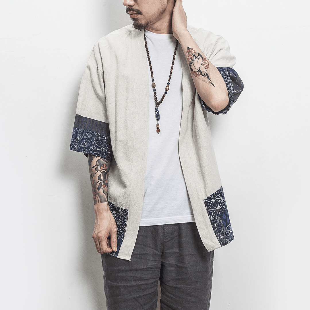 Cotton and Linen Retro Chinese Cardigan Tang Suit Men'S Clothing