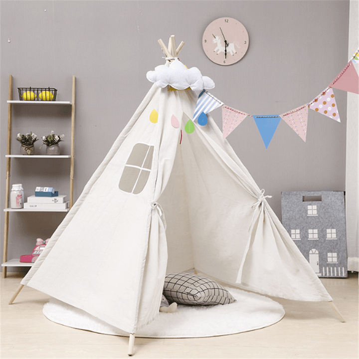 Large Cotton Wood Kids Teepee Tent Childrens Wigwam Indoor Outdoor Play House