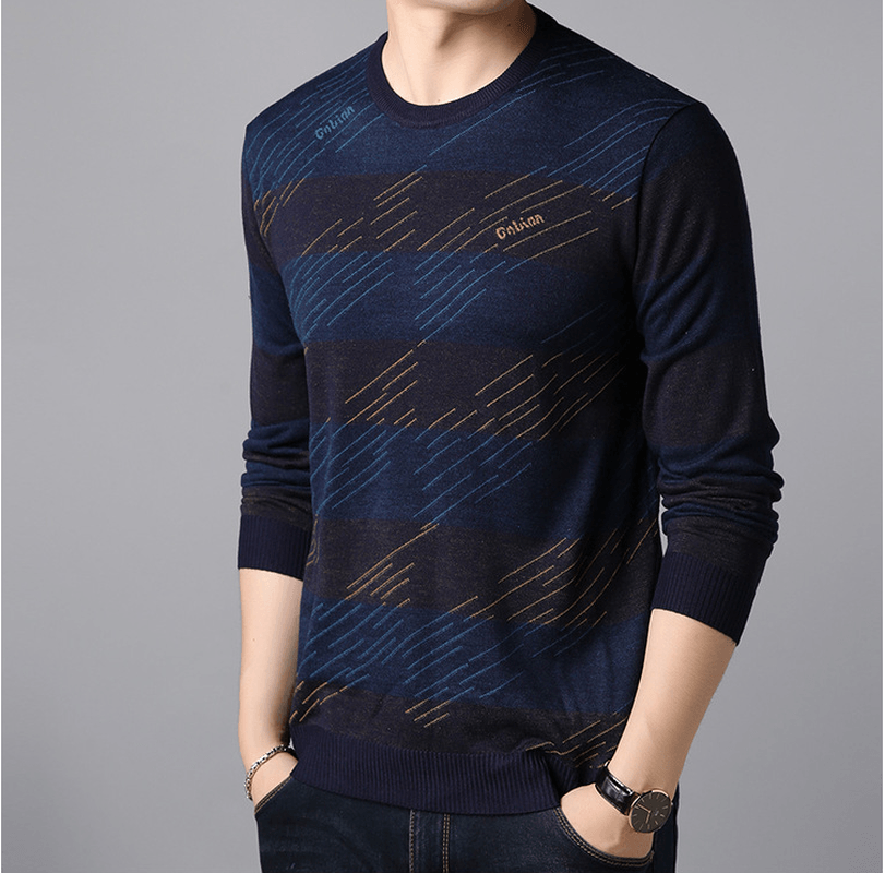 Autumn New Men'S Knitted Sweater round Neck