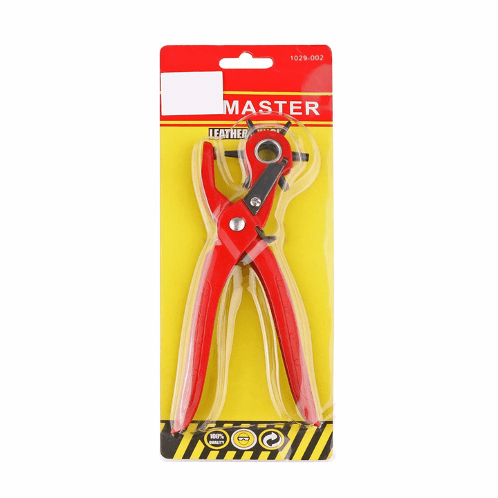 Honana WX-B1 9'' Sewing Leather Belt Hole Puncher Tools Pliers Hook Clamp 2/2.5/3/3.5/4/4.5MM Punch Size for Punching Hole Forceps Punch Head