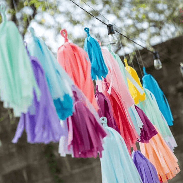 14 Inch Tissue Paper Tassel Garland Birthdays Party Decorations Event Gift Pack Balloon Accessoriess