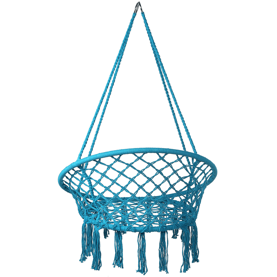 Macrame Swing Chair Kids Hanging Hammock Chair Max Load 125Kg Outdoor Indoor Garden