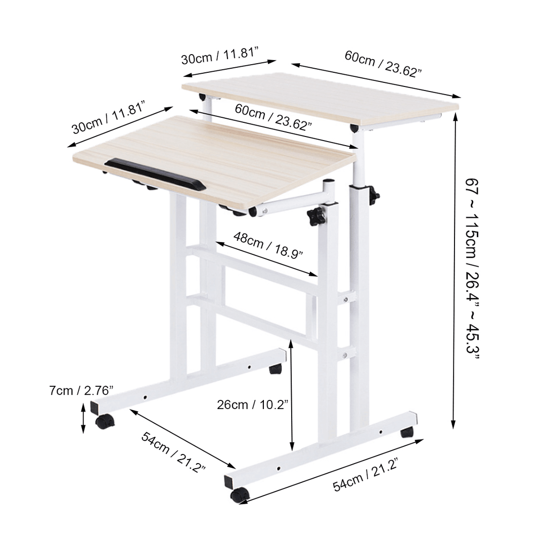 Computer Laptop Desk Standing Movable Laptop Table Simple Modern Desktop Multifunctional Workstation Study Table for Home Office - MRSLM