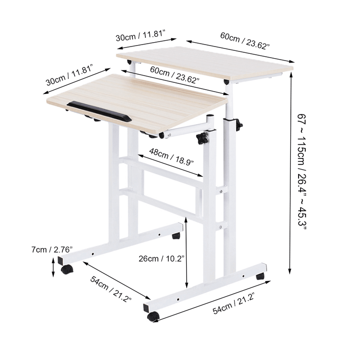 Computer Laptop Desk Standing Movable Laptop Table Simple Modern Desktop Multifunctional Workstation Study Table for Home Office - MRSLM