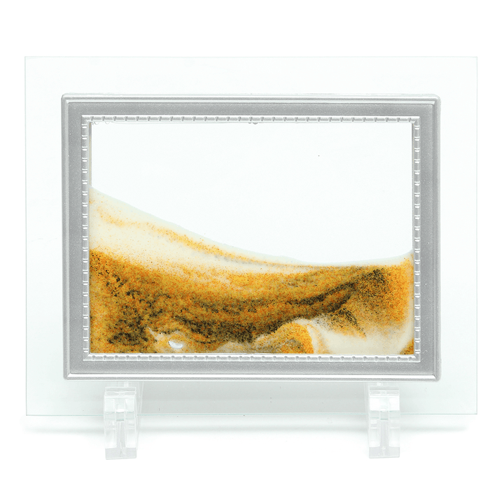 6.6X5'' Framed Moving Sand Time Glass Picture Home Office Desk Art Decor Gifts