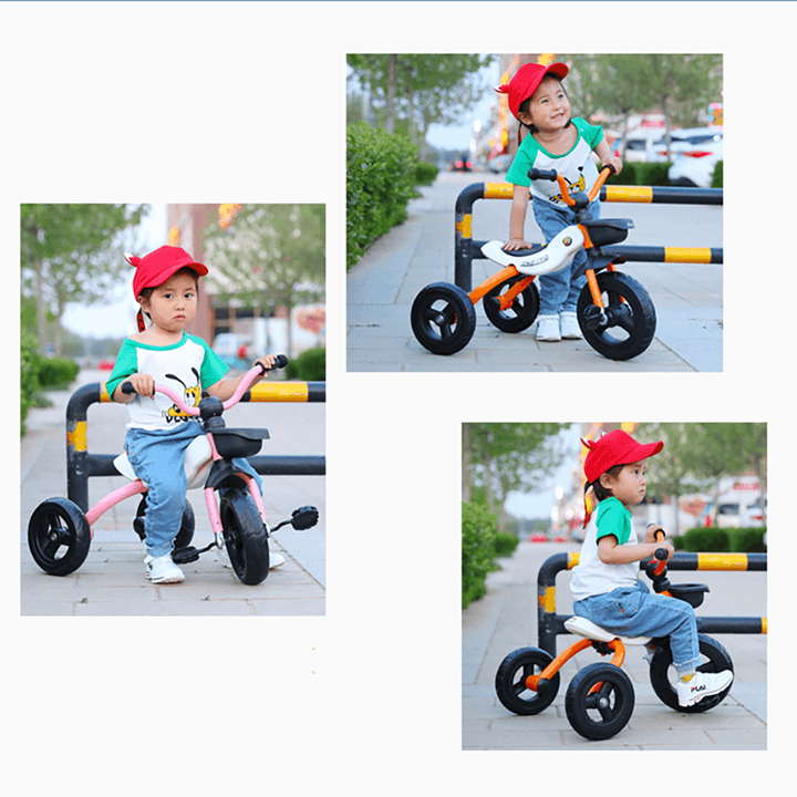 Folding Kids Tricycle Toddlers Bicycle Portable Exercise Trike for Boys Girls 55 Lbs Age 3-5 Years